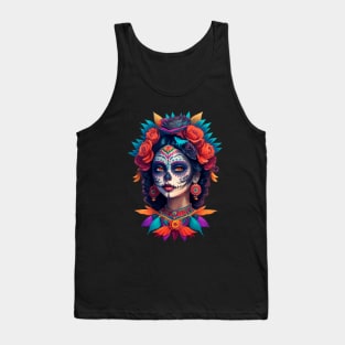 Floral catrina girl Tank Top